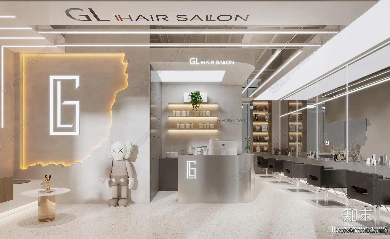 Hair Salon - 3D Interior Scene - 3D Models - 034