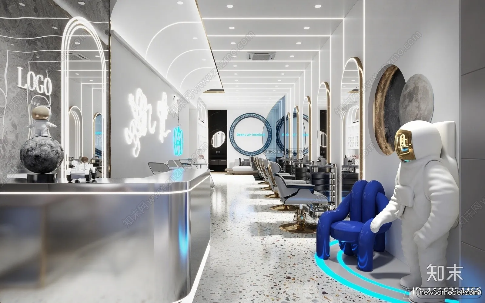 Hair Salon - 3D Interior Scene - 3D Models - 035