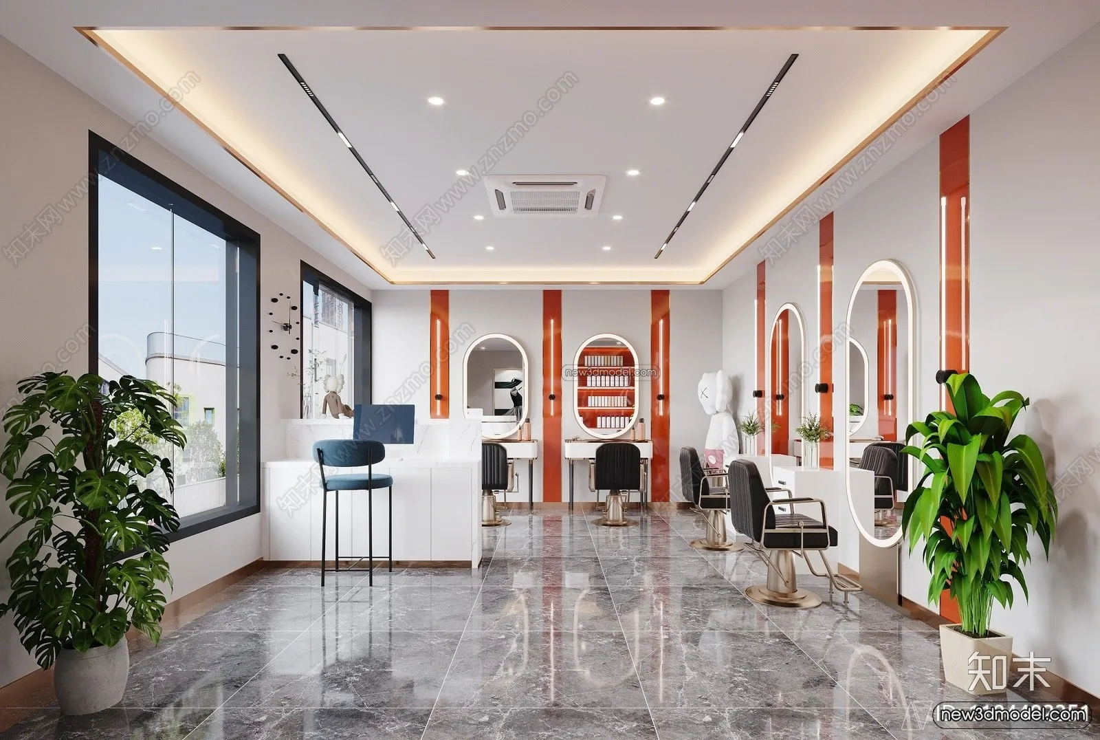 Hair Salon - 3D Interior Scene - 3D Models - 036