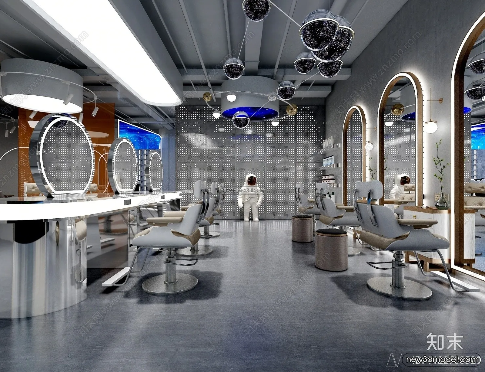Hair Salon - 3D Interior Scene - 3D Models - 038