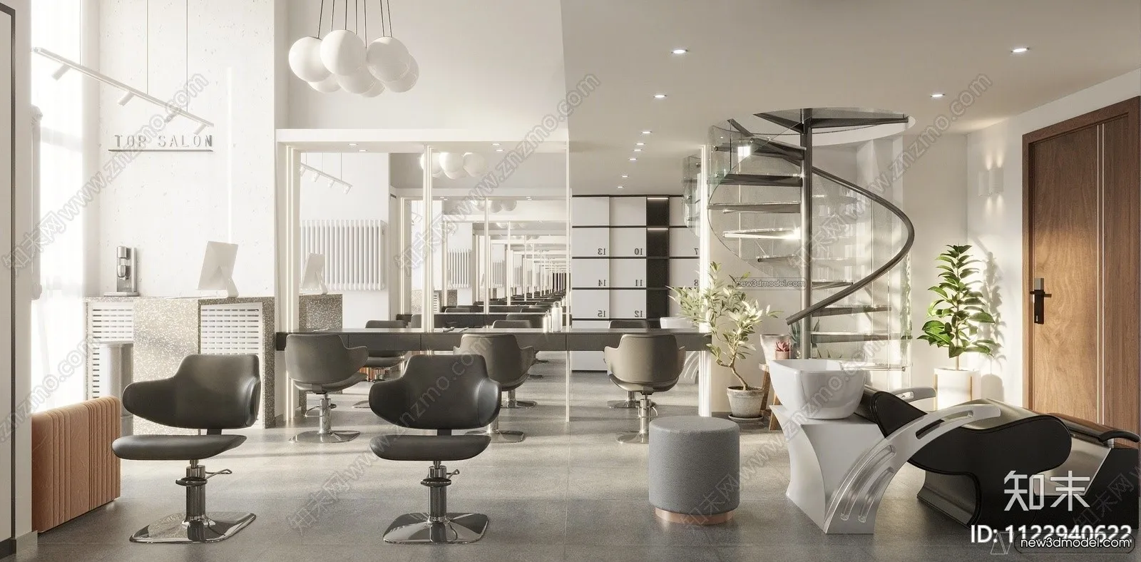 Hair Salon - 3D Interior Scene - 3D Models - 042