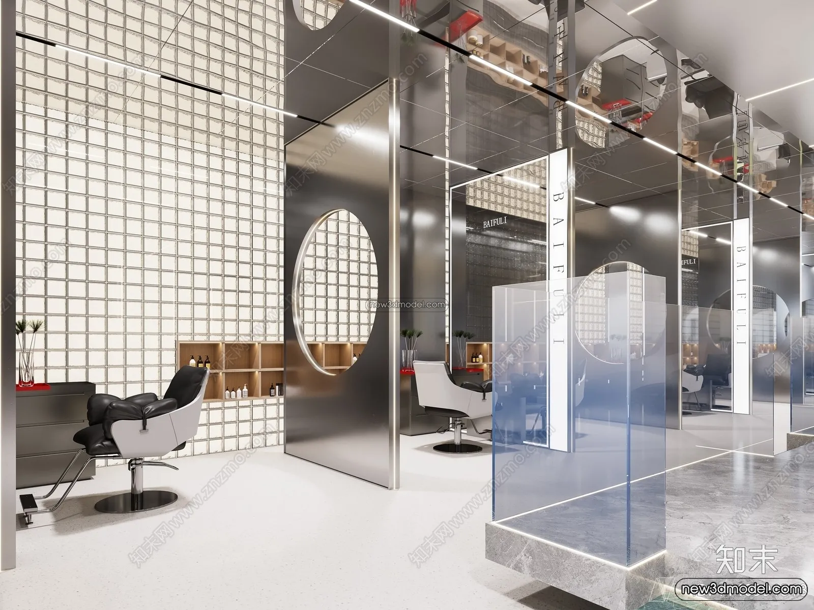 Hair Salon - 3D Interior Scene - 3D Models - 047