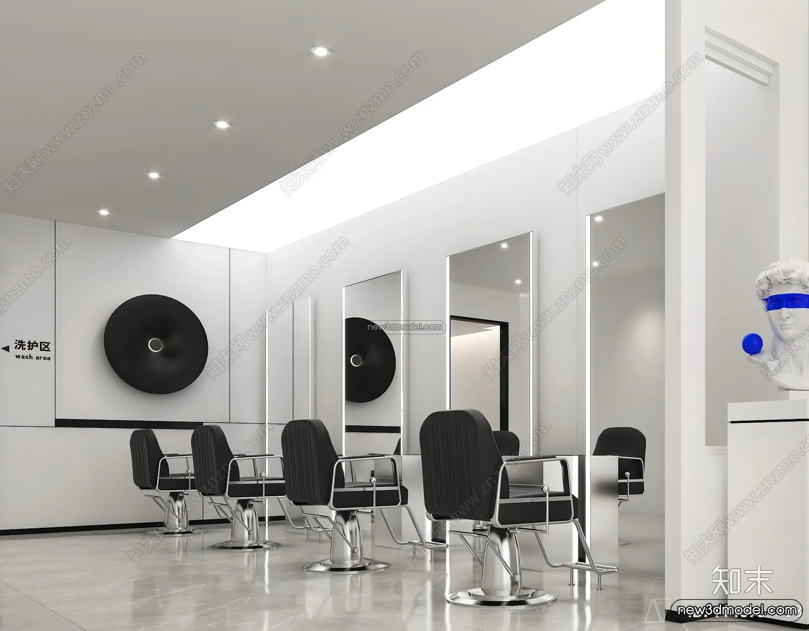 Hair Salon - 3D Interior Scene - 3D Models - 048