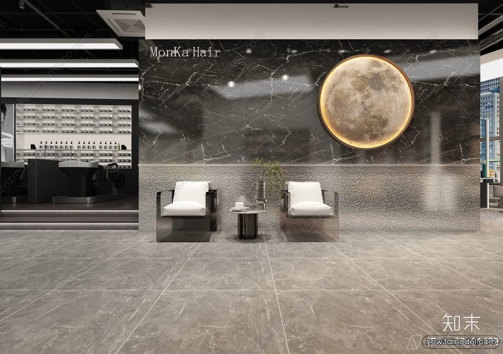 Hair Salon - 3D Interior Scene - 3D Models - 051