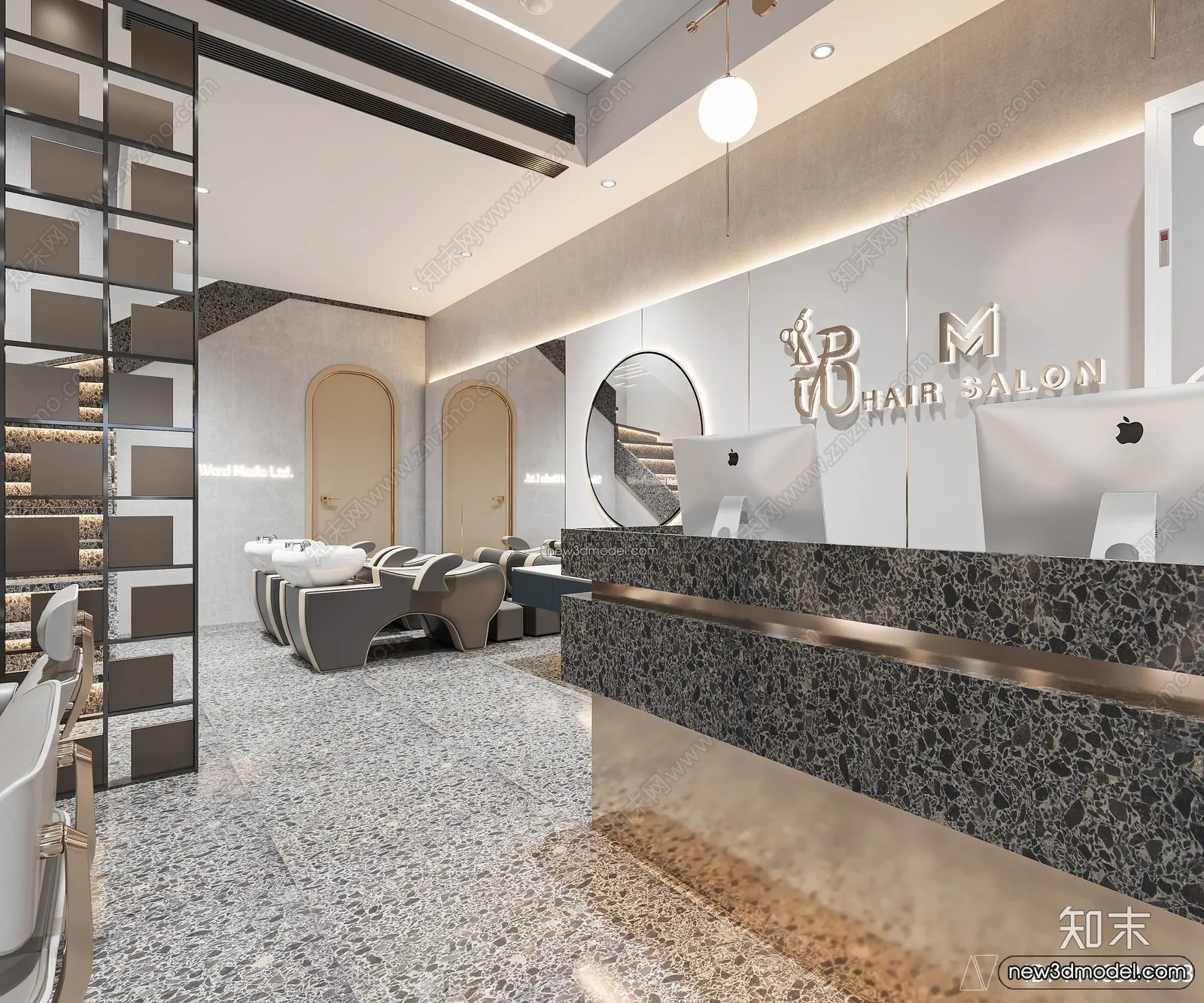 Hair Salon - 3D Interior Scene - 3D Models - 056