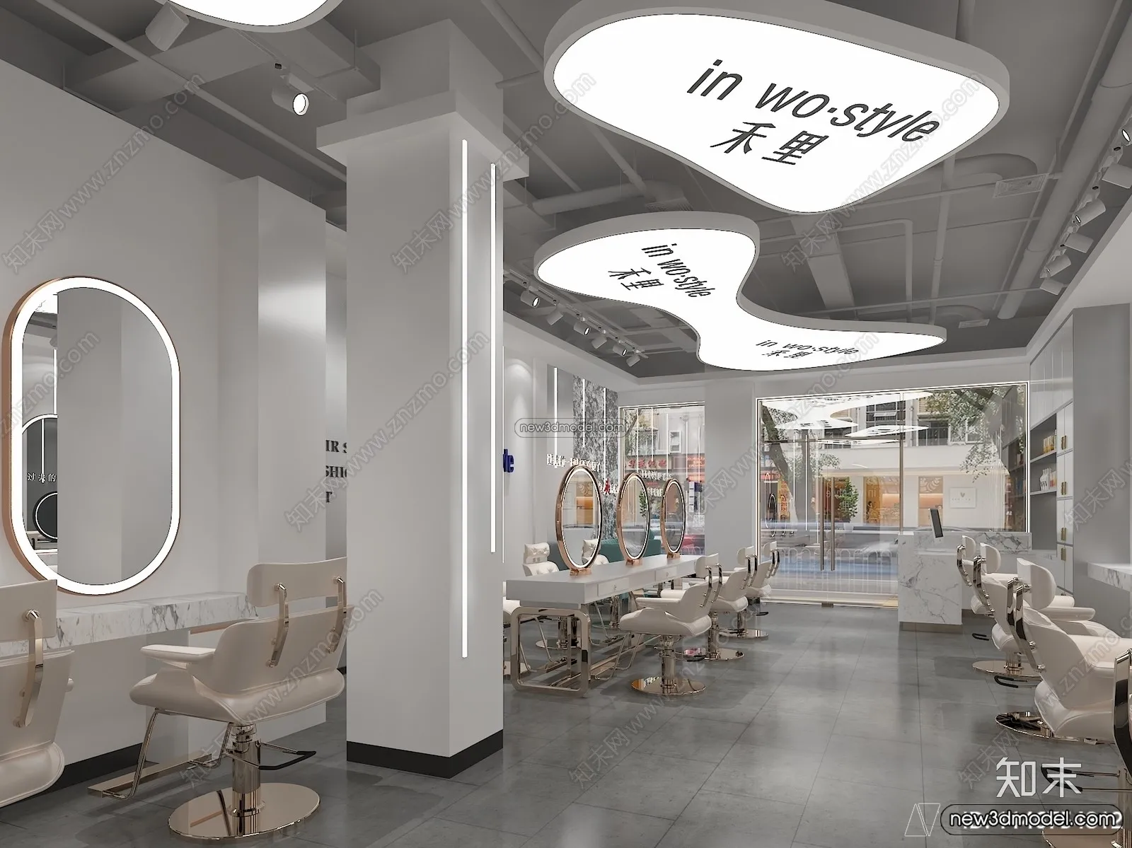 Hair Salon - 3D Interior Scene - 3D Models - 058