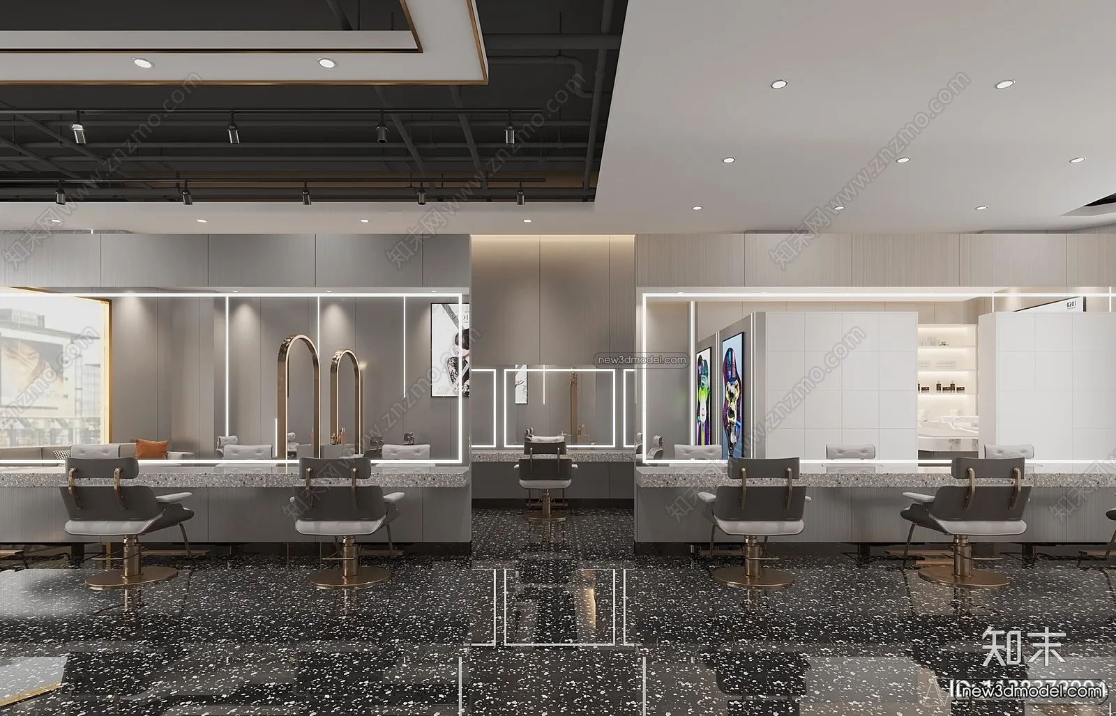 Hair Salon - 3D Interior Scene - 3D Models - 059