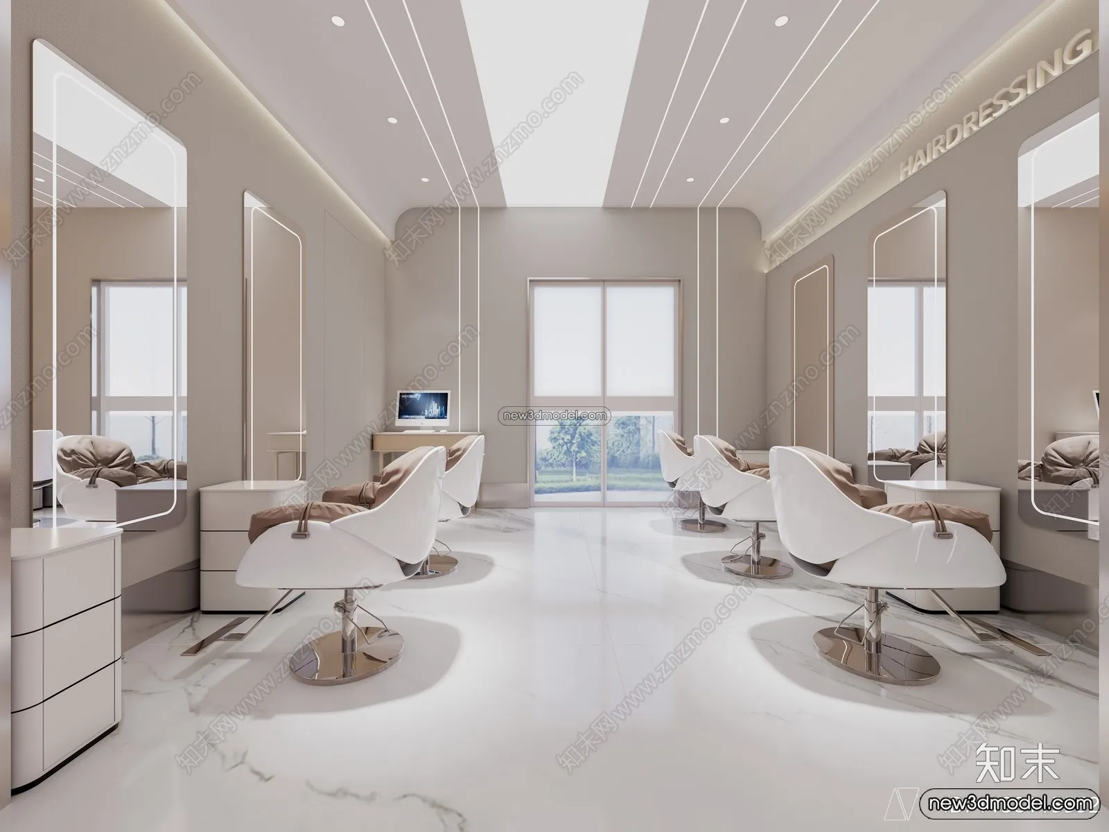 Hair Salon - 3D Interior Scene - 3D Models - 063