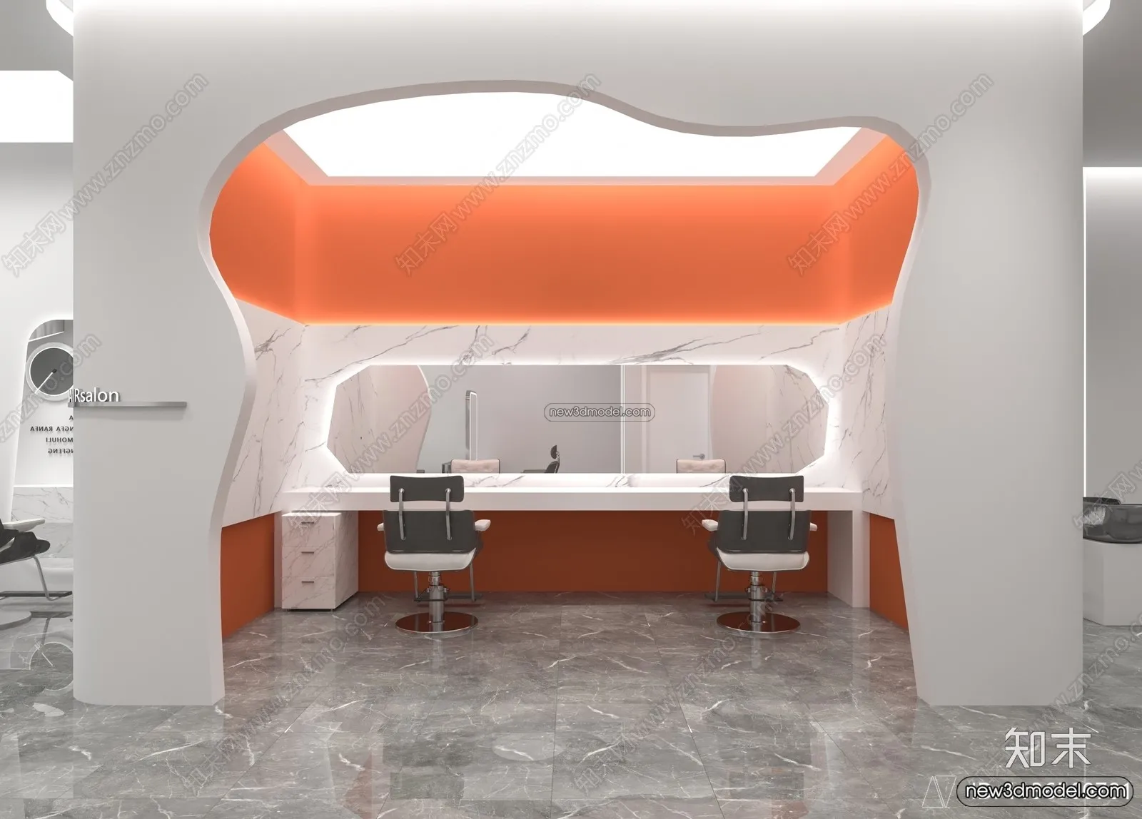 Hair Salon - 3D Interior Scene - 3D Models - 064