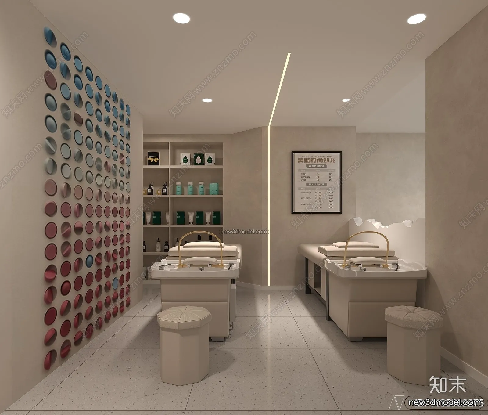 Hair Salon - 3D Interior Scene - 3D Models - 065