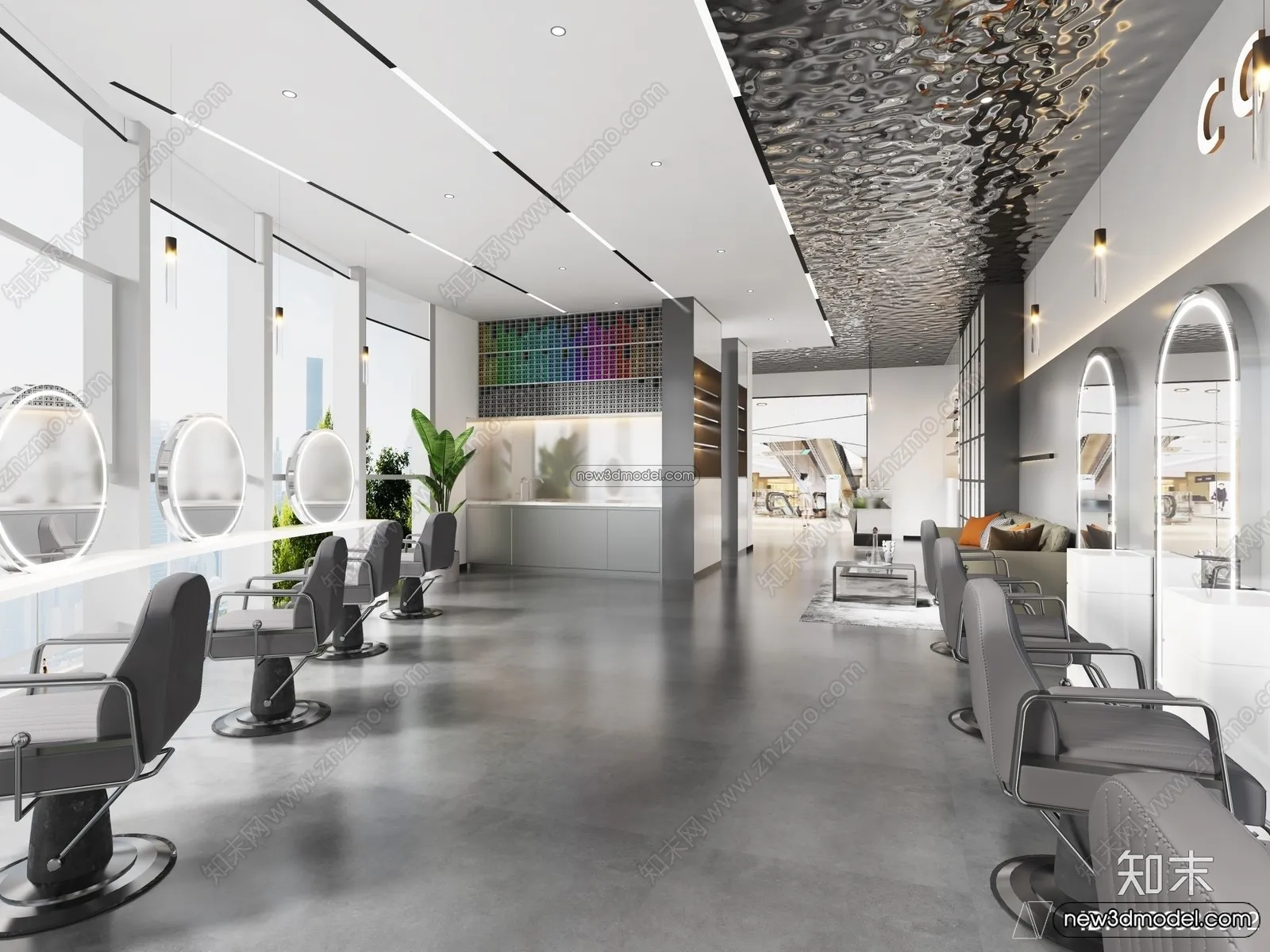 Hair Salon - 3D Interior Scene - 3D Models - 066