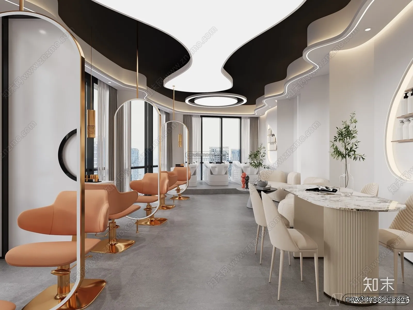 Hair Salon - 3D Interior Scene - 3D Models - 067