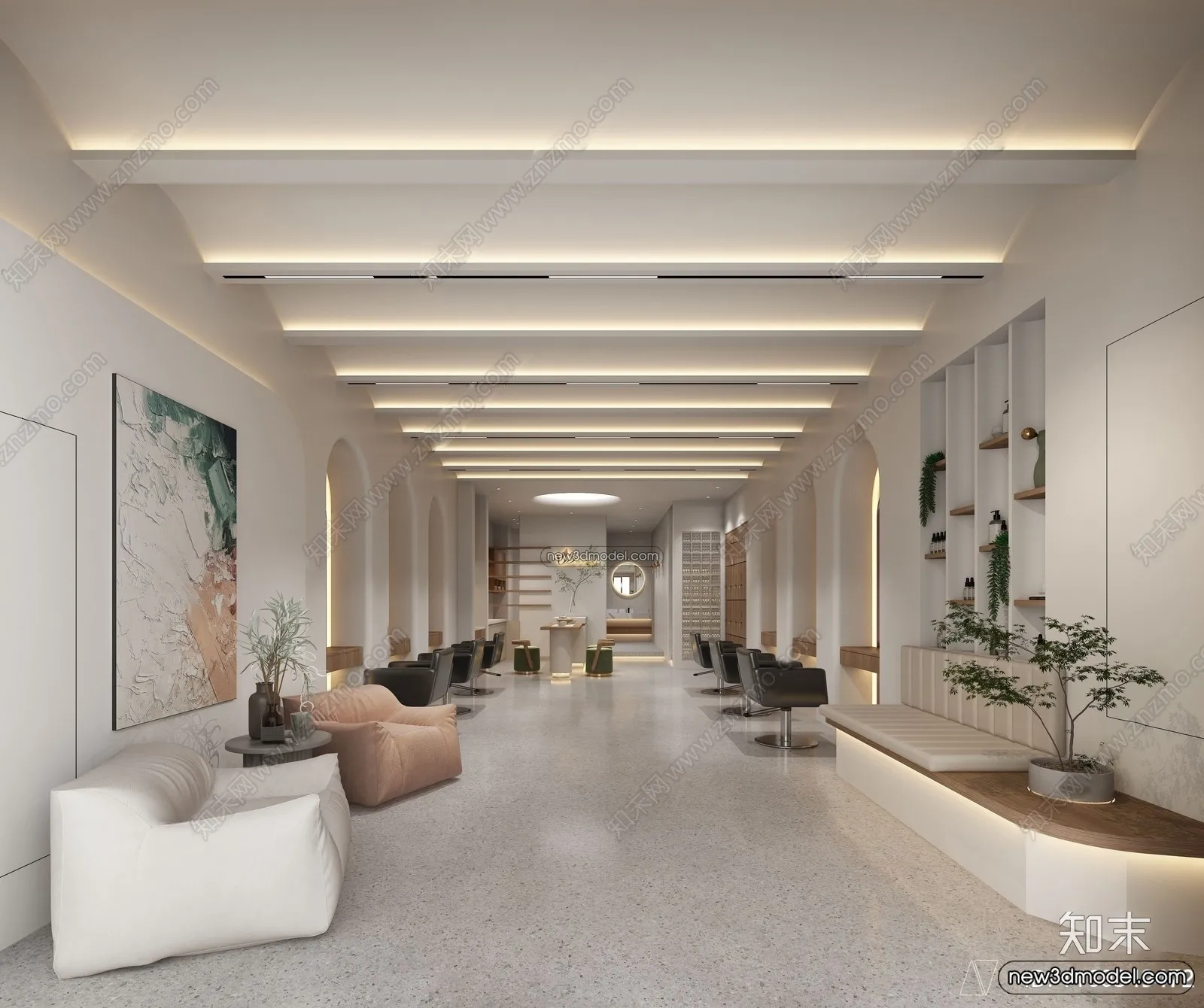 Hair Salon - 3D Interior Scene - 3D Models - 077