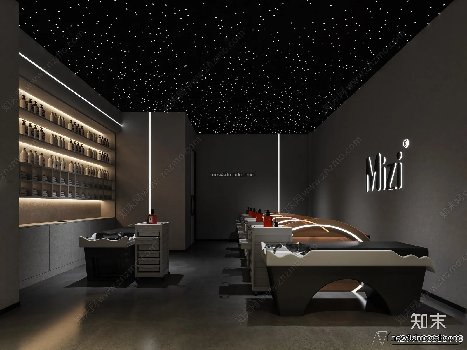 Hair Salon - 3D Interior Scene - 3D Models - 078