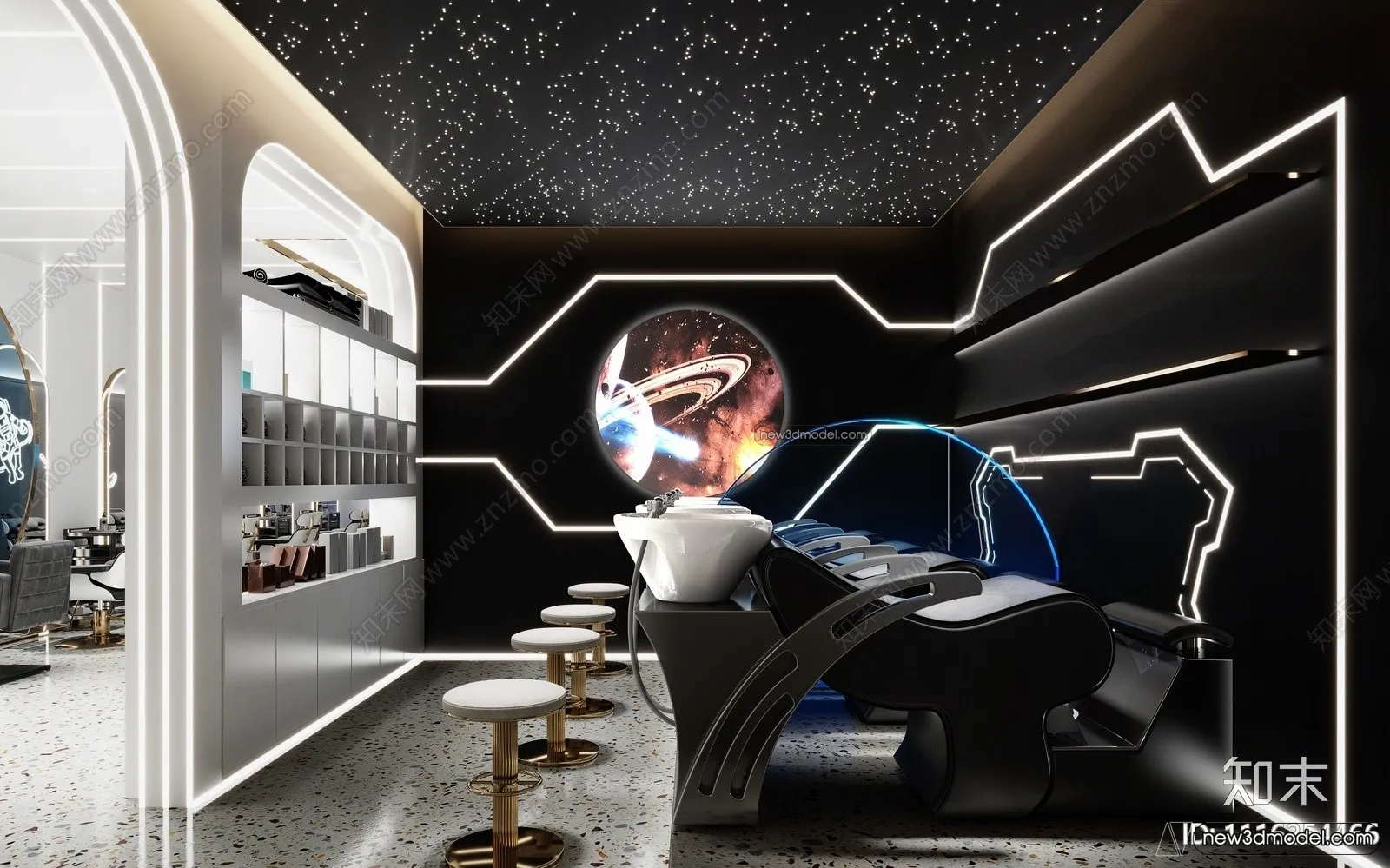 Hair Salon - 3D Interior Scene - 3D Models - 081