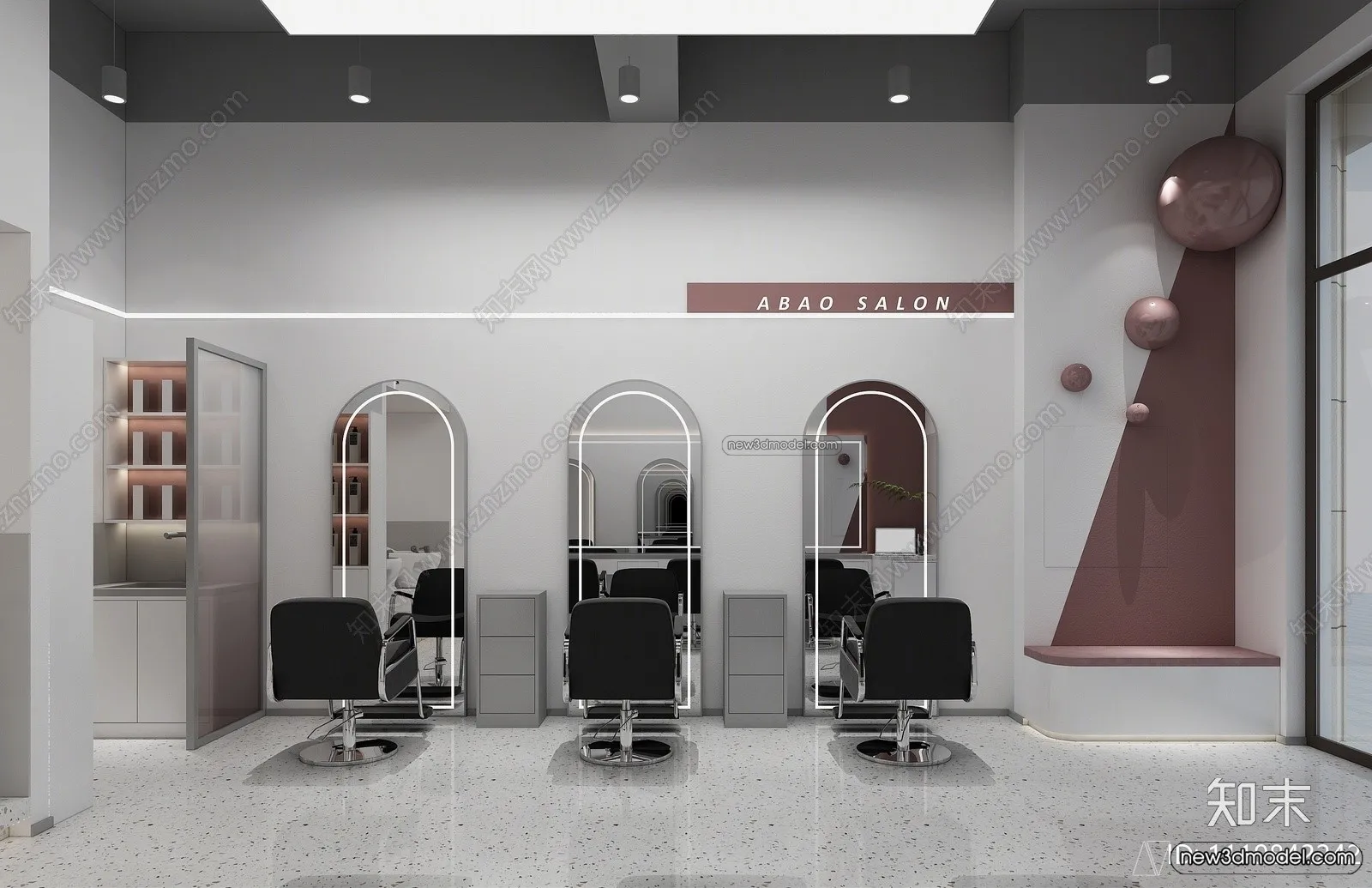 Hair Salon - 3D Interior Scene - 3D Models - 083