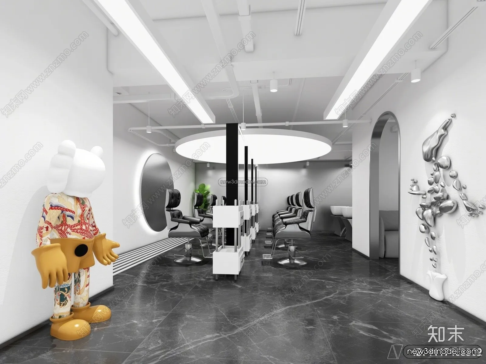 Hair Salon - 3D Interior Scene - 3D Models - 084