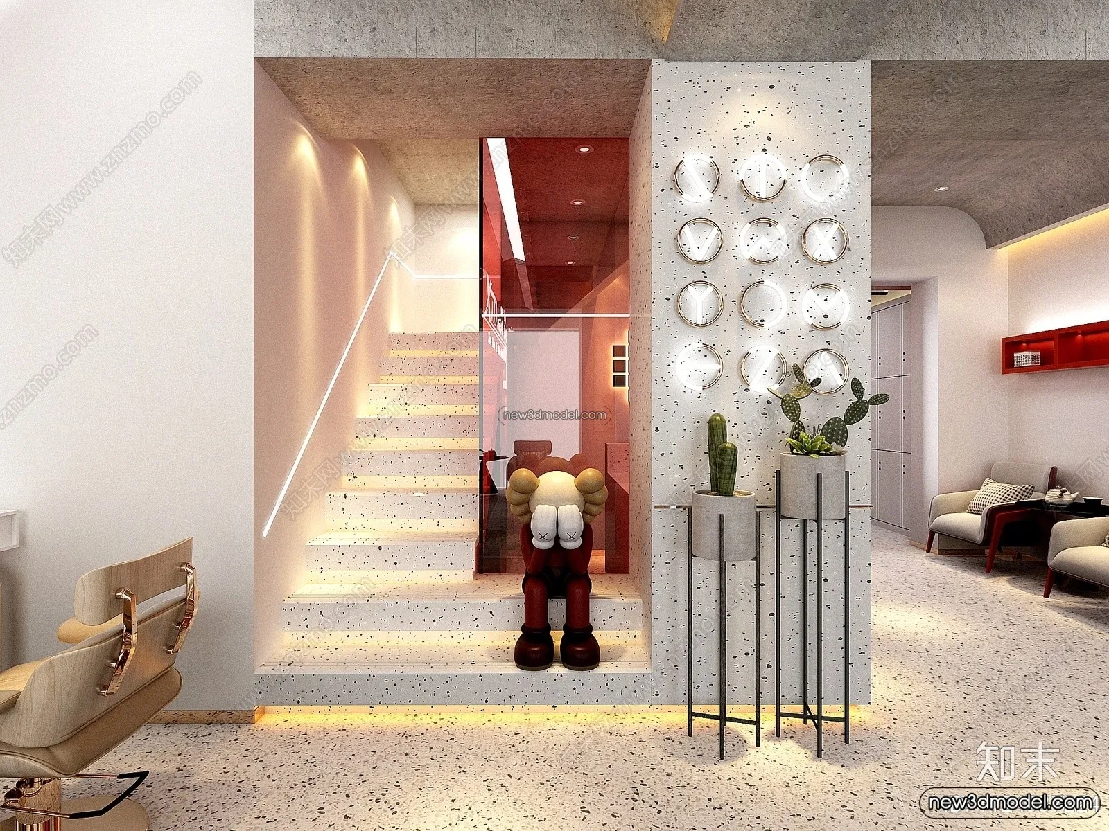 Hair Salon - 3D Interior Scene - 3D Models - 085