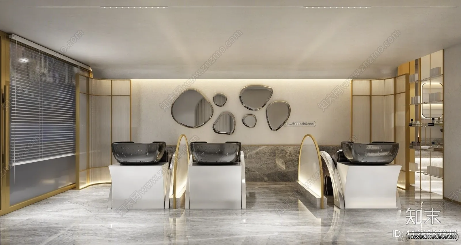 Hair Salon - 3D Interior Scene - 3D Models - 088