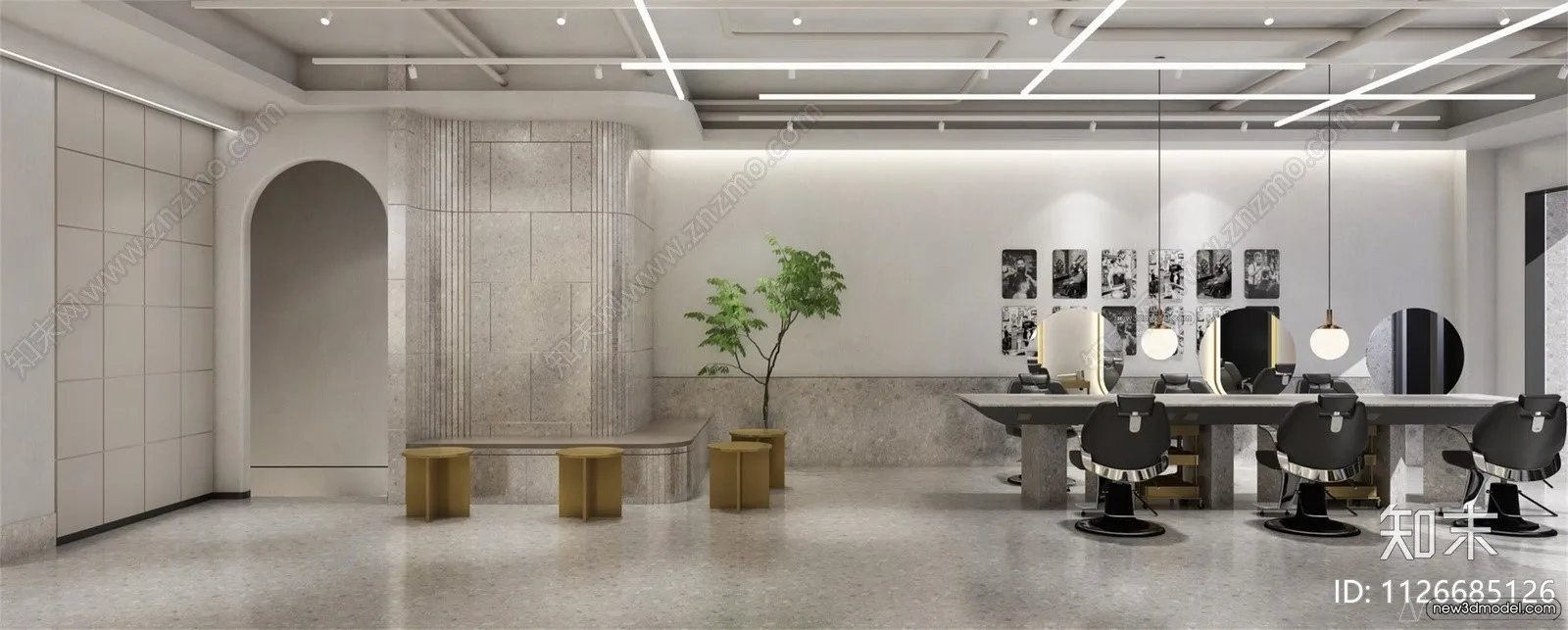 Hair Salon - 3D Interior Scene - 3D Models - 089