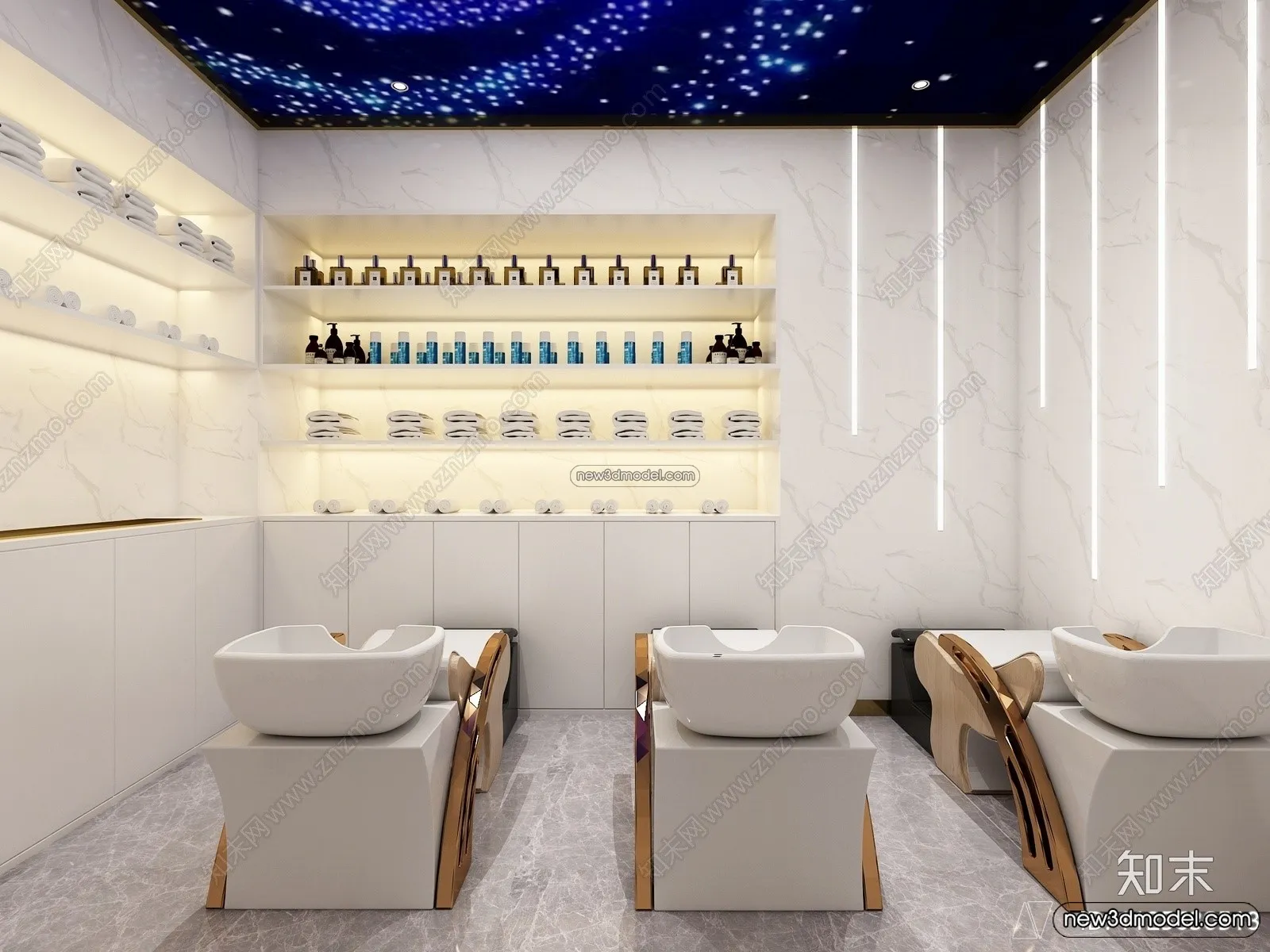 Hair Salon - 3D Interior Scene - 3D Models - 091