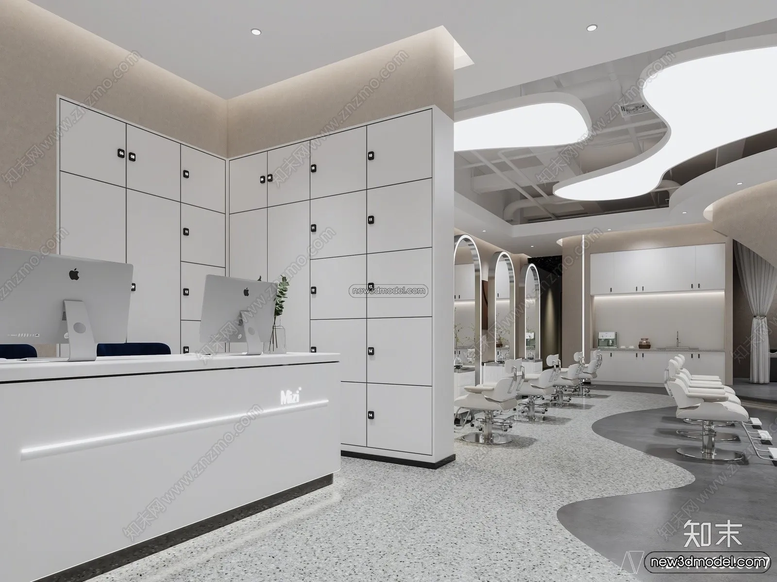 Hair Salon - 3D Interior Scene - 3D Models - 093