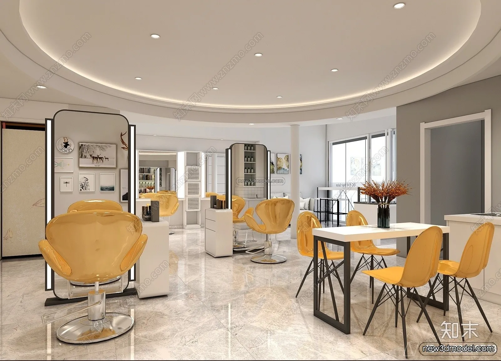 Hair Salon - 3D Interior Scene - 3D Models - 094