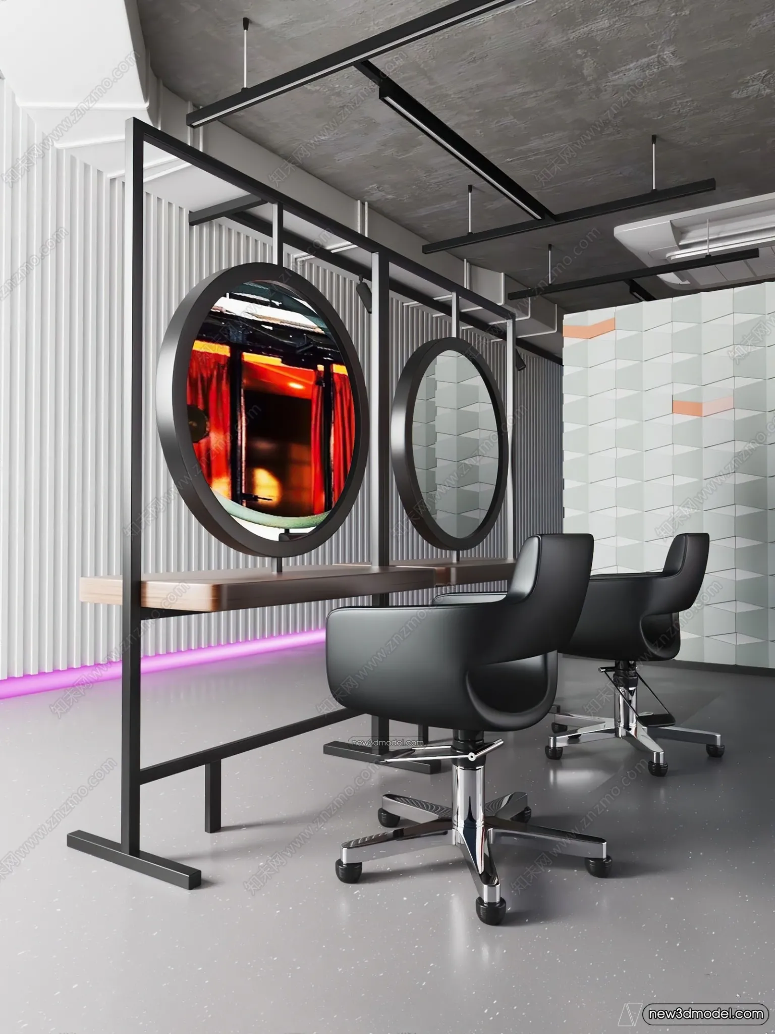 Hair Salon - 3D Interior Scene - 3D Models - 095