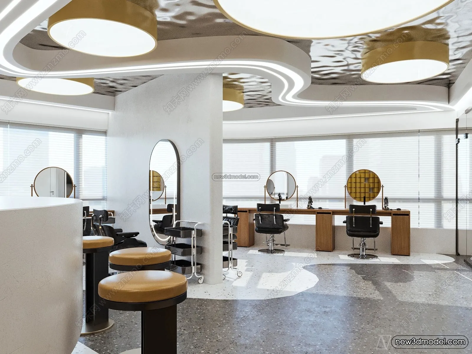 Hair Salon - 3D Interior Scene - 3D Models - 096