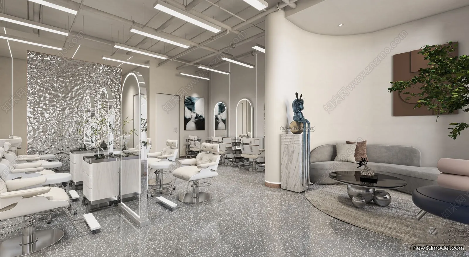 Hair Salon - 3D Interior Scene - 3D Models - 098