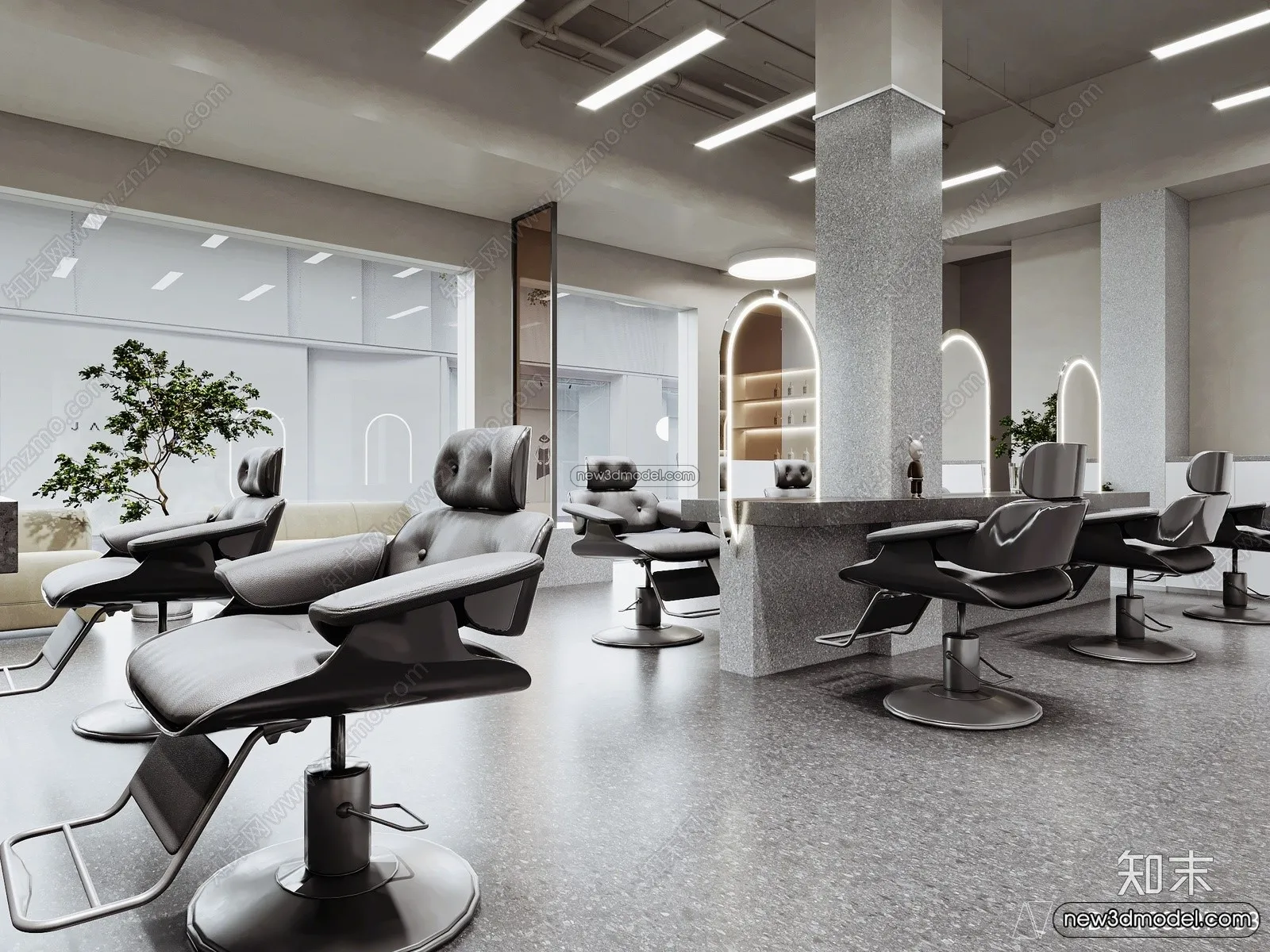Hair Salon - 3D Interior Scene - 3D Models - 099