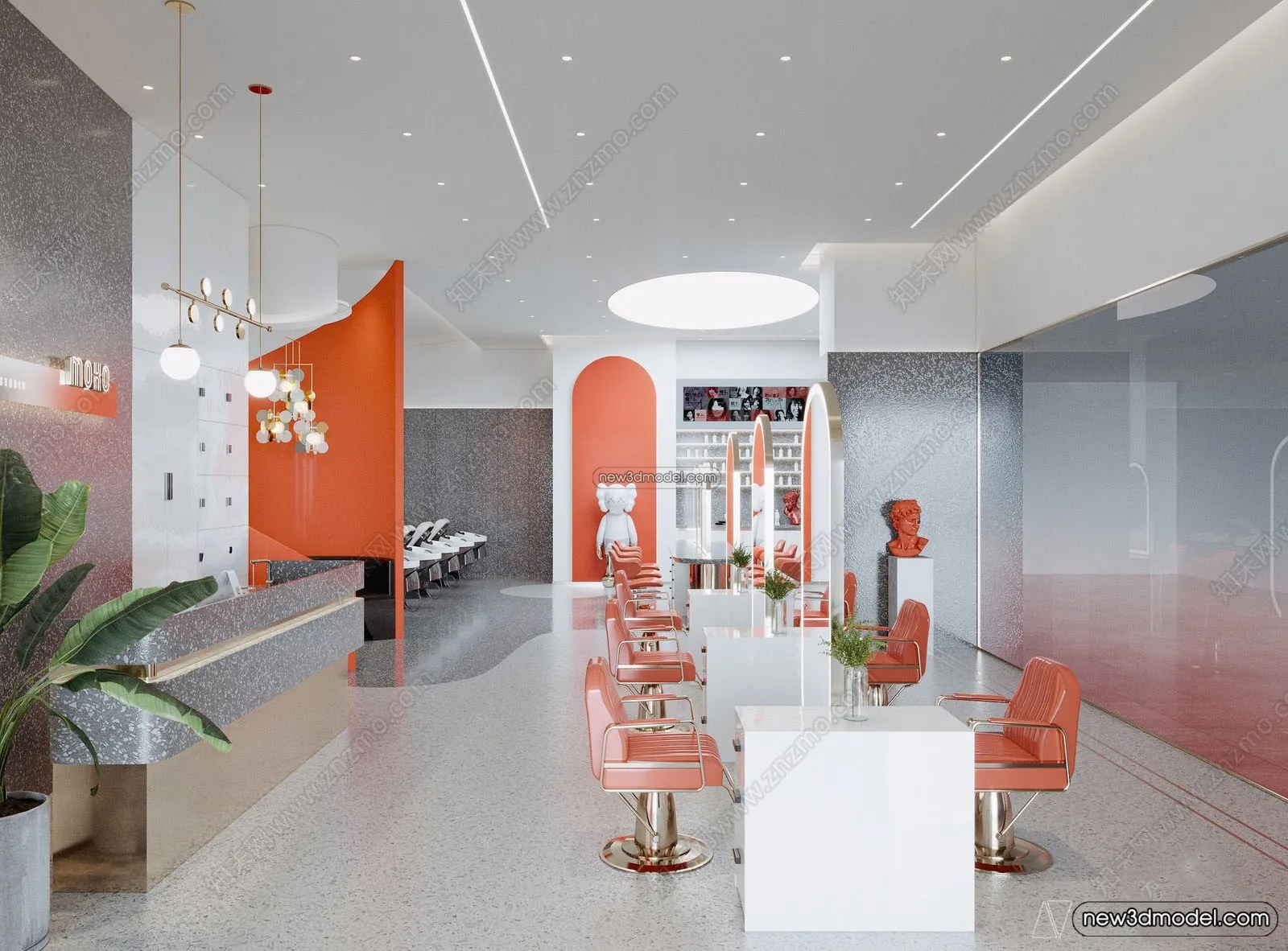 Hair Salon - 3D Interior Scene - 3D Models - 100