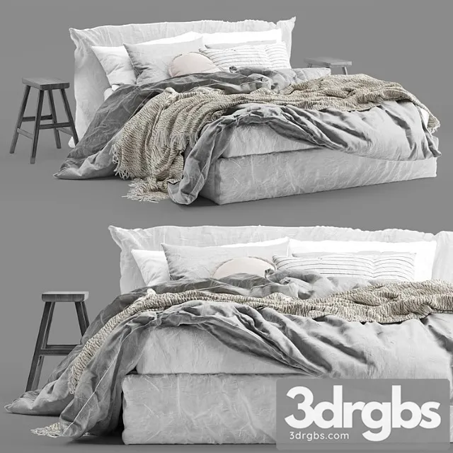 Hale Mercantile Co Flax Linen Bed 1 3D Model Free