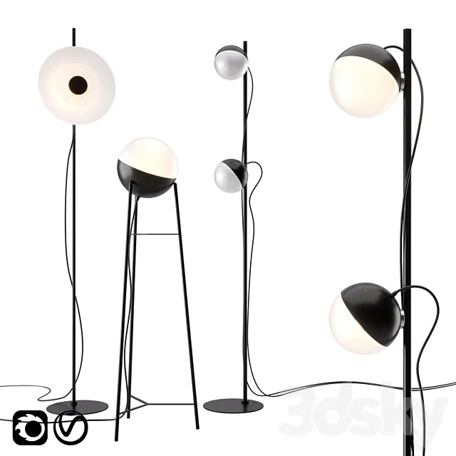 Half and Halos Floor Lamp by Milan Iluminacion 3D Model