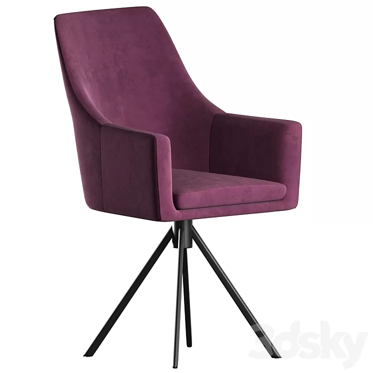 HALF ARMCHAIR MIAMI ON METAL SUPPORT 3D Model Free