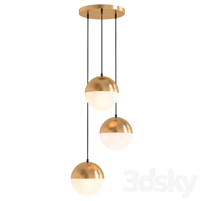 Half Moon Round Multi Light Pendant 3D Model