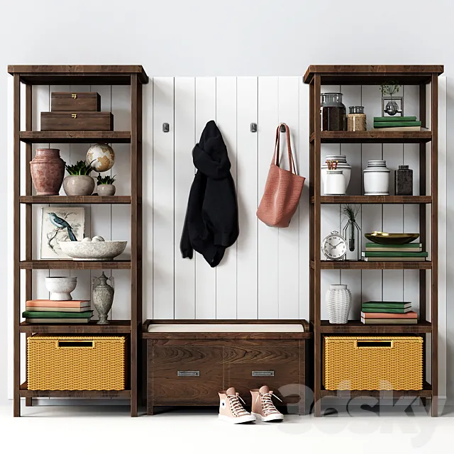 Hall of Pottery Barn MATEO 3-PIECE ENTRYWAY SET 3D Model