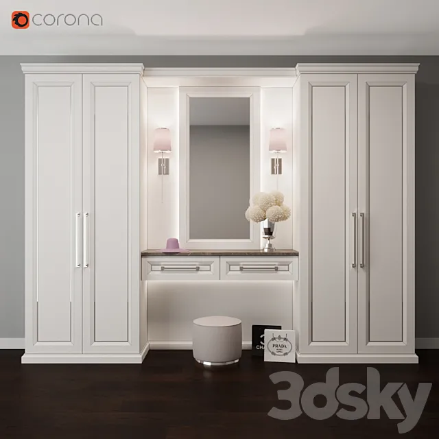 Hall Wardrobe Set 3 3DModel