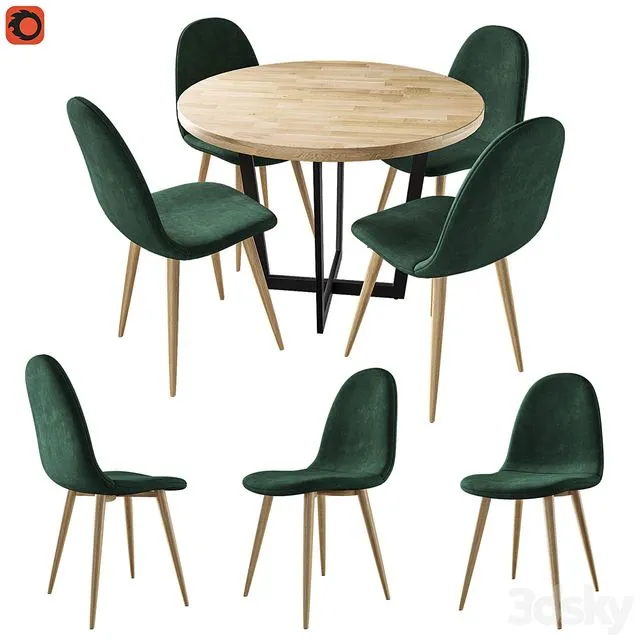 Haller table Light chair Valencia 3D Model