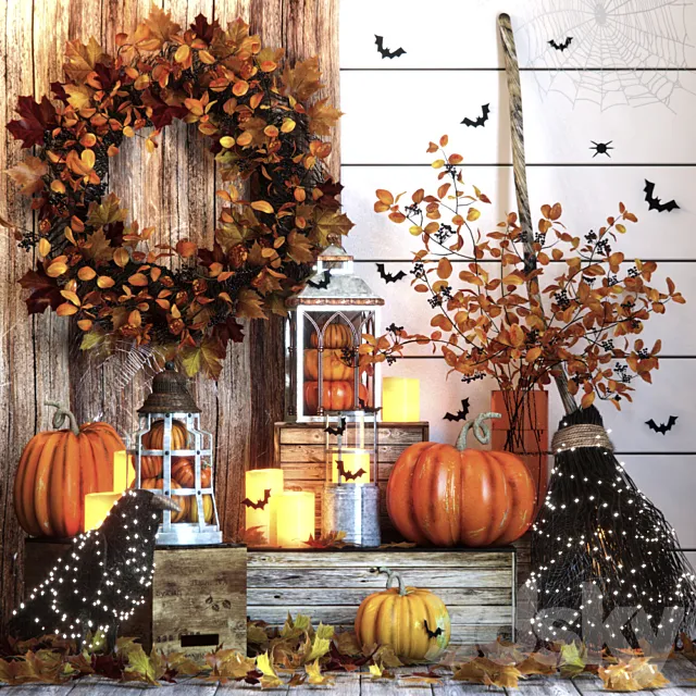 Halloween decor set 3D Model