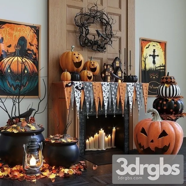 Halloween Decor Set 3D Model Free