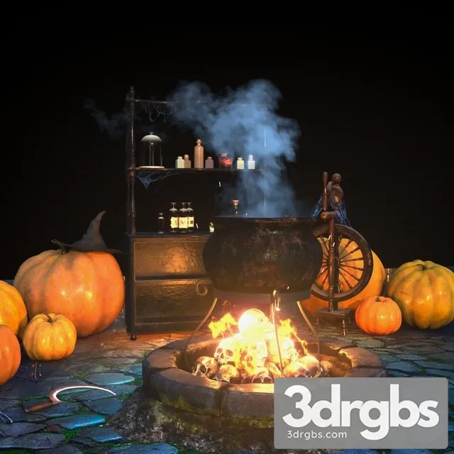 Halloween Decor Set Competition 3D Model Free