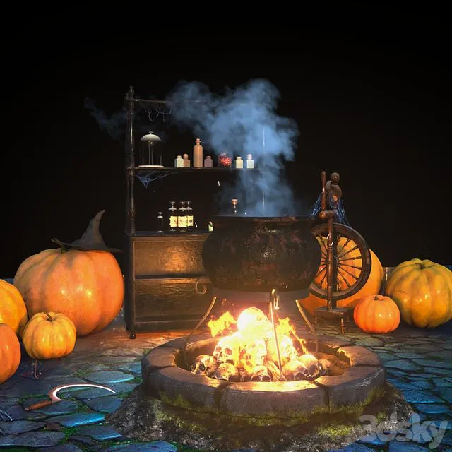 Halloween decor set (max ue4 unity) for the competition Free Download