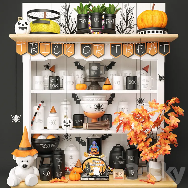 Halloween Decoration Set 3D Model Free
