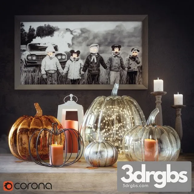 Halloween Decorative Set 3D Model Free