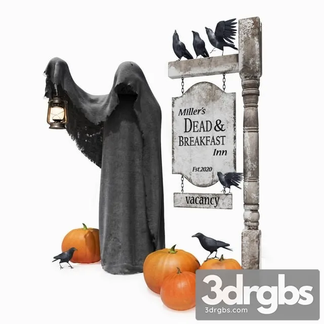 Halloween Set For The Exterior 3D Model Free