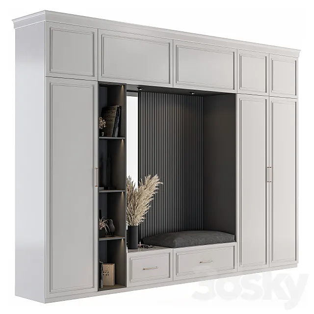 Hallway 06 – Gray and Black Set 3D Model