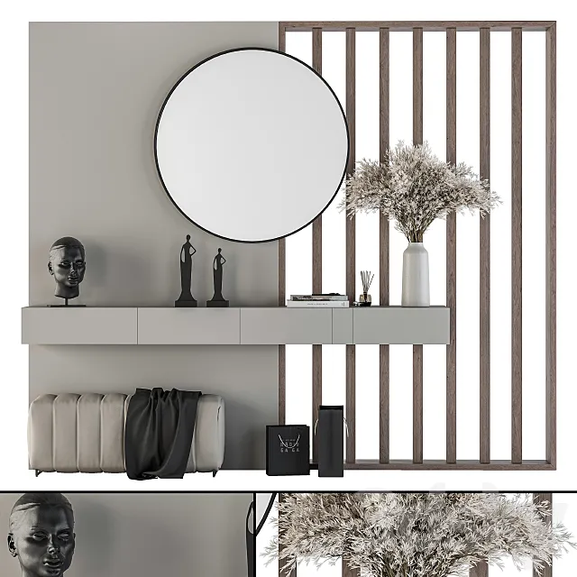 Hallway 12 - Gray and Wood Set 3DModel