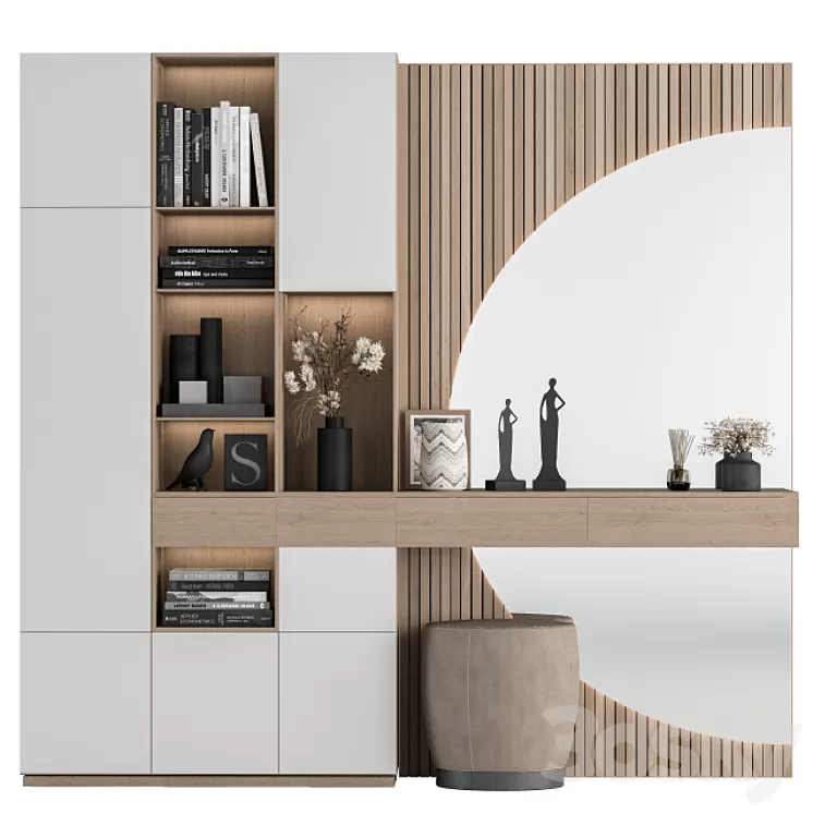 Hallway 13 - White and Wood Set 3D Model