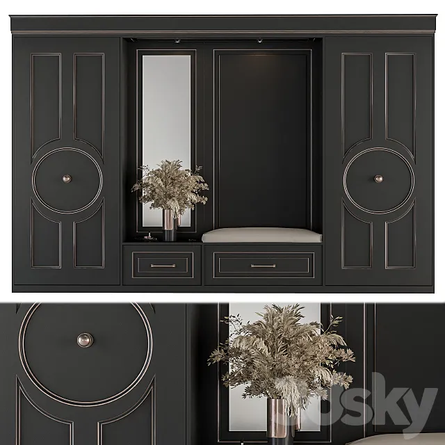 Hallway 16 - Black and Gold Set 3D Model